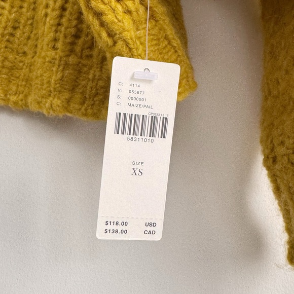 NWT Anthropologie Pilcro Chartreuse Cowl Neck Sweater - Picture 4 of 4